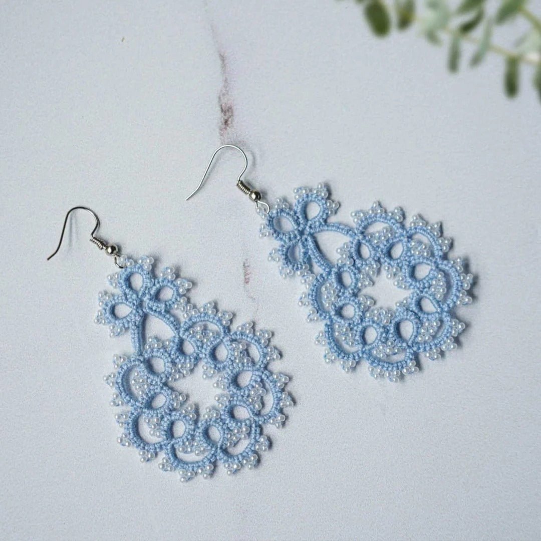Knots to Node Icy Petal Cascade Earrings - Suspire
