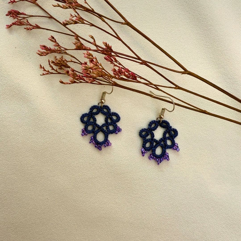 Knots to Node Indigo Glint Earrings