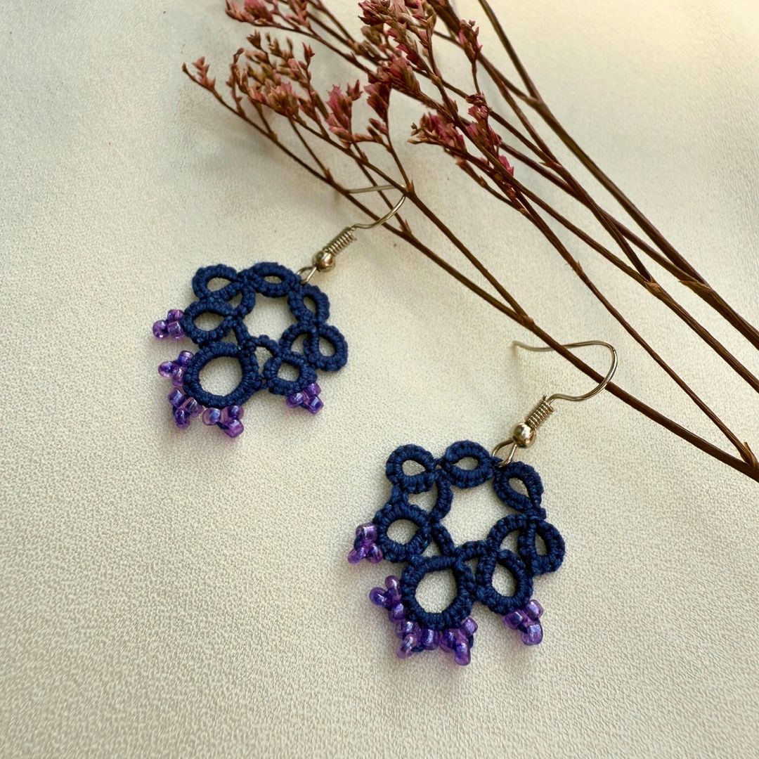 Knots to Node Indigo Glint Earrings - Suspire