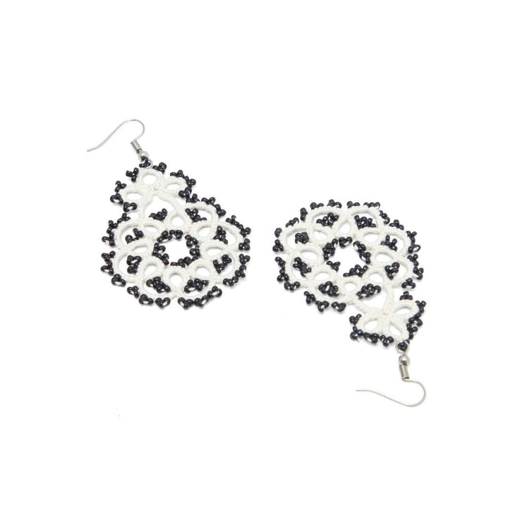 Knots to Node Ivory Noir Earrings - Suspire