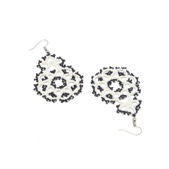 Knots to Node Ivory Noir Earrings