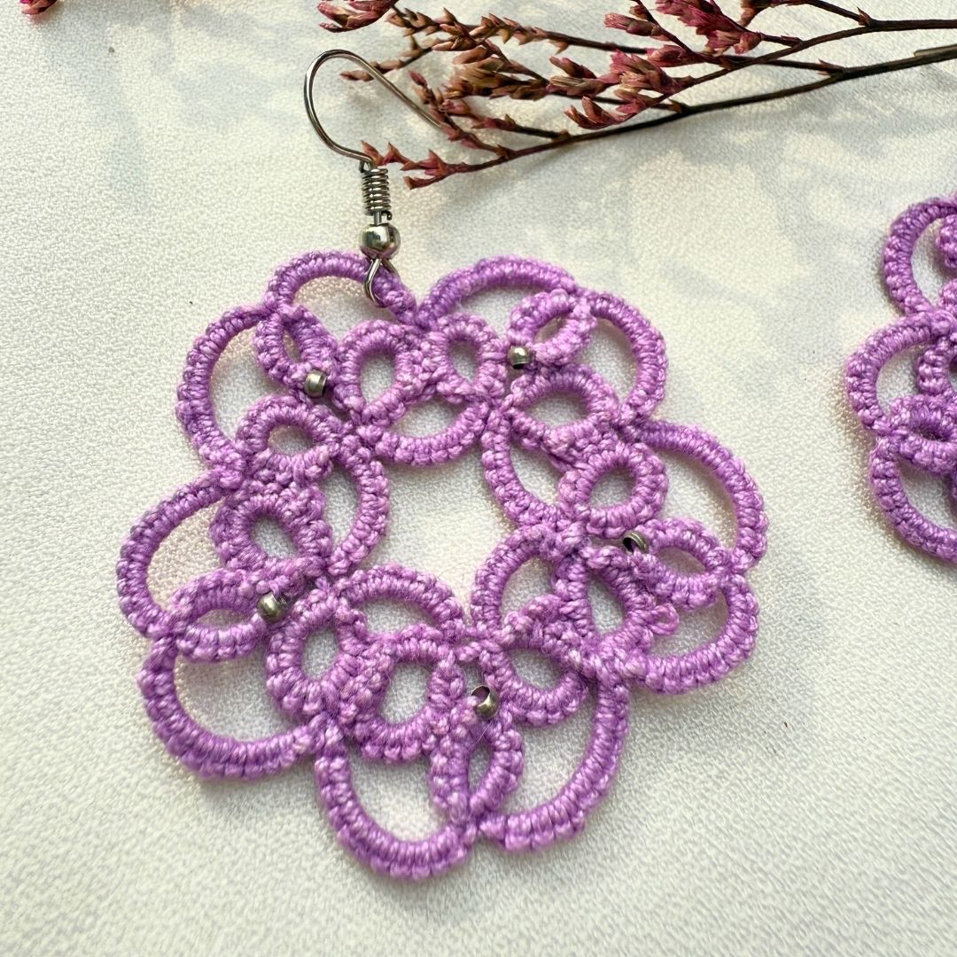 Knots to Node Lavender Bloom Earrings - Suspire