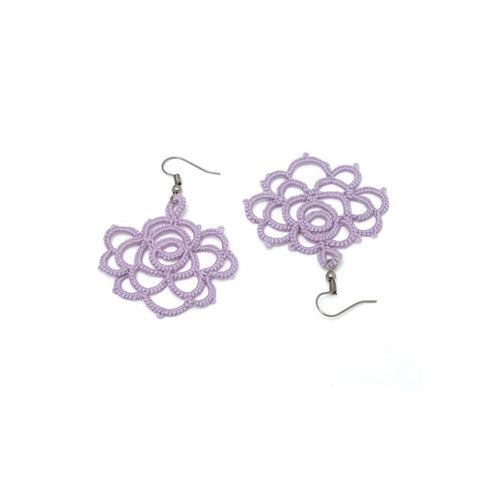 Knots to Node Lavender Rose Earrings