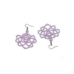 Knots to Node Lavender Rose Earrings