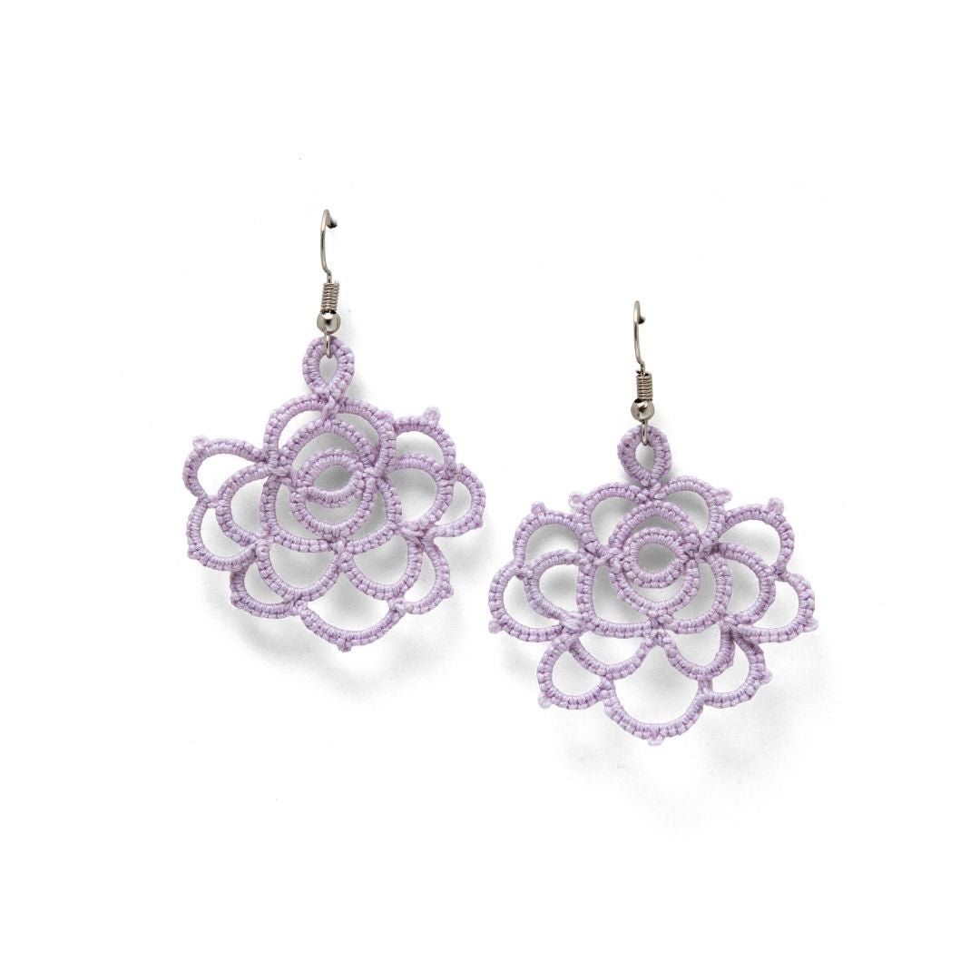Knots to Node Lavender Rose Earrings - Suspire