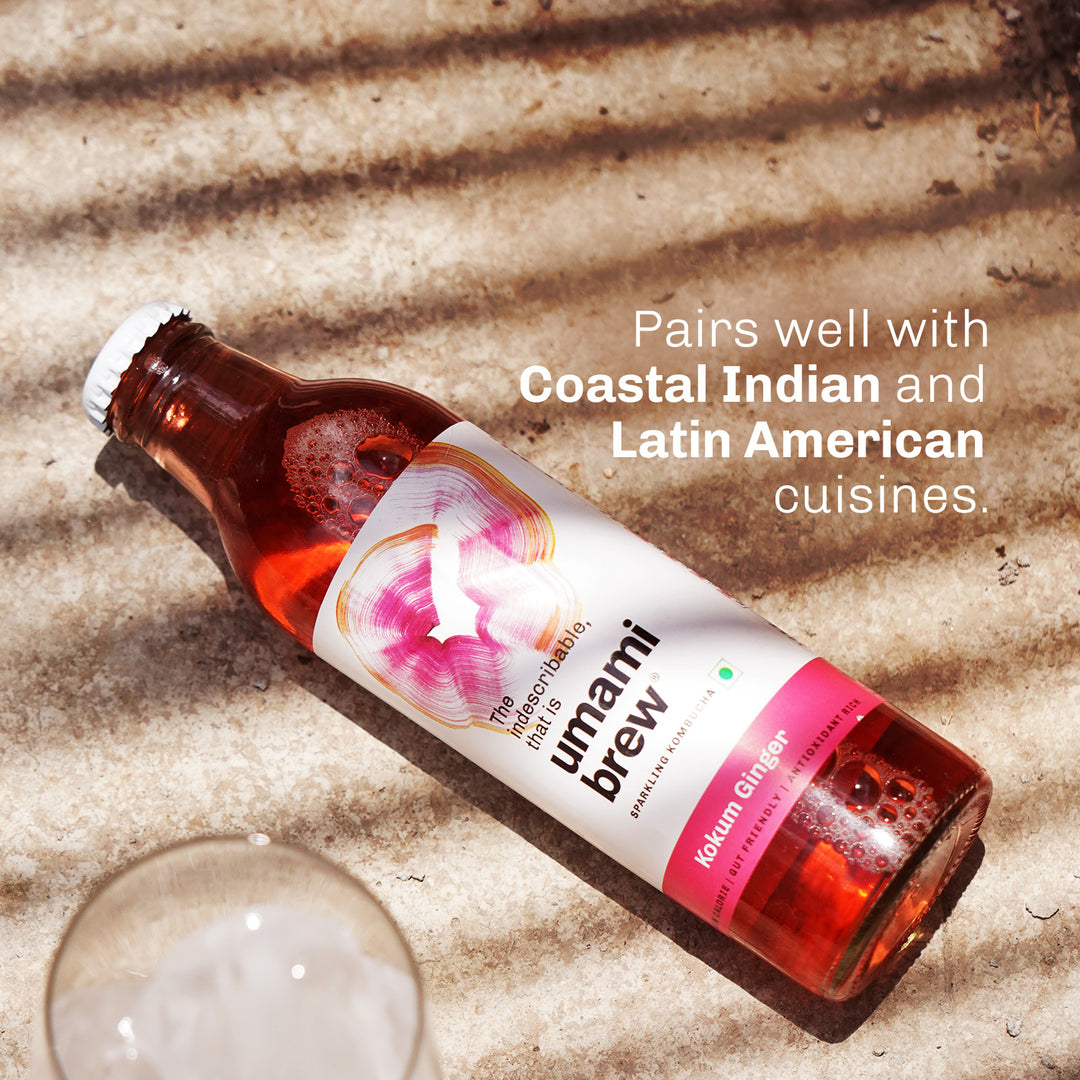Umami  Brew Kokum Ginger Sparkling Kombucha (Pack of 6)