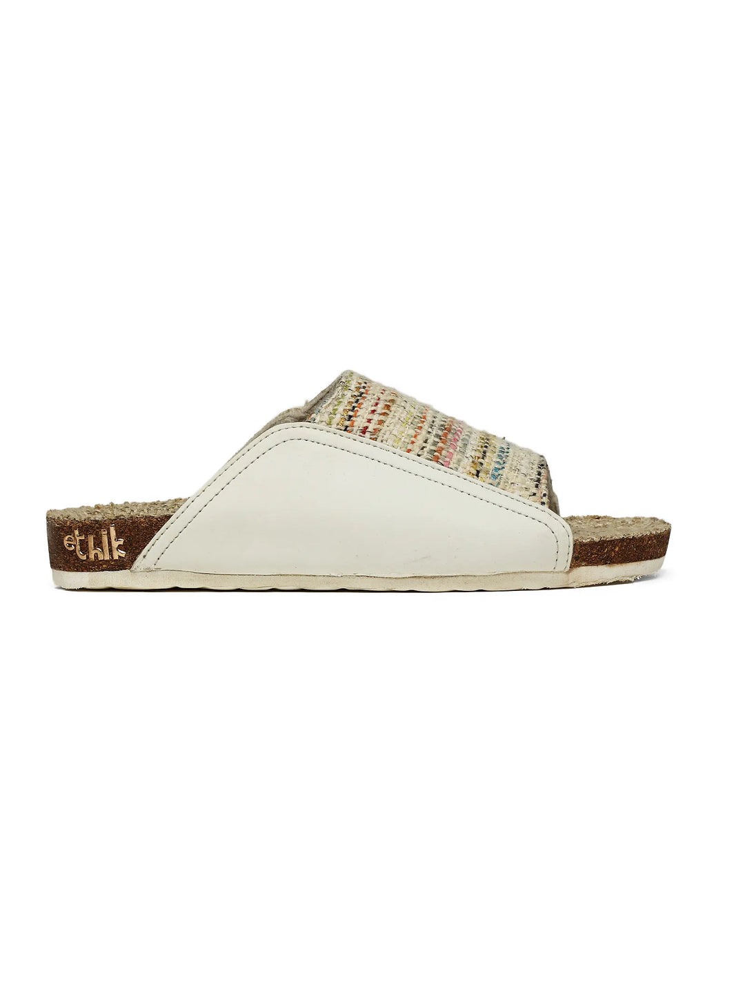 Mist Natural Multi Wide Strap Slide Sandals