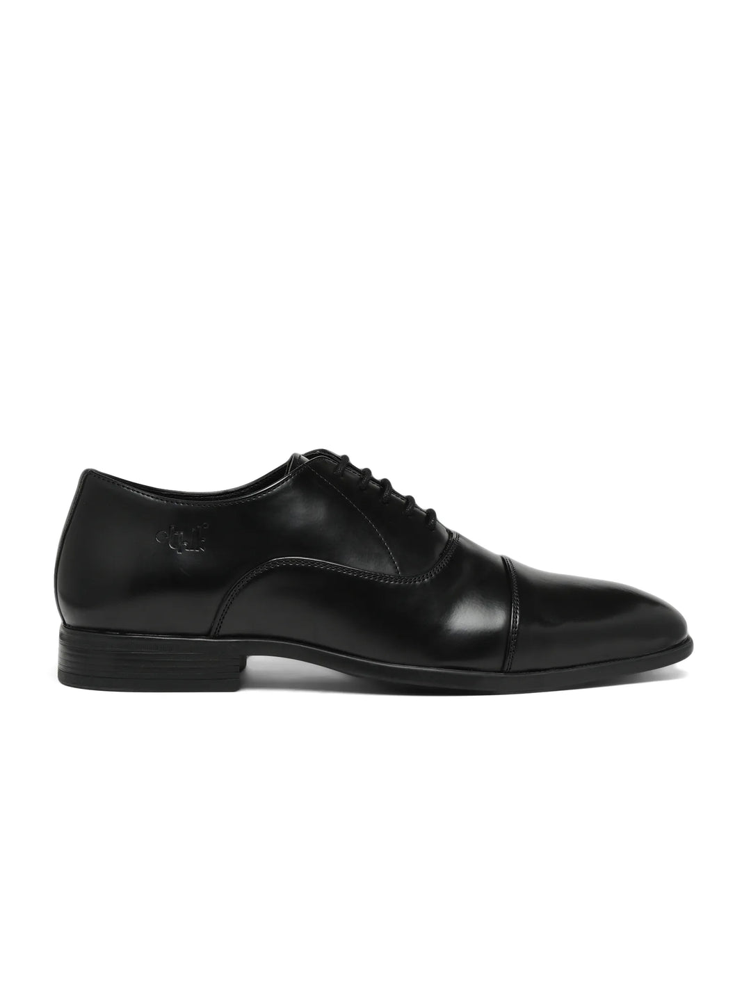 Suit Up Black Cap-Toe Oxford Shoes