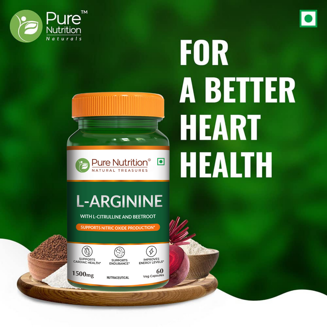 L-Arginine Supplement 1500mg - 60 Capsules