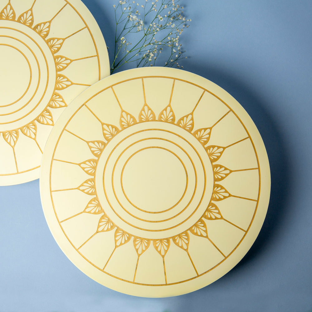 BambaiSe Ivory White Lazy Susan