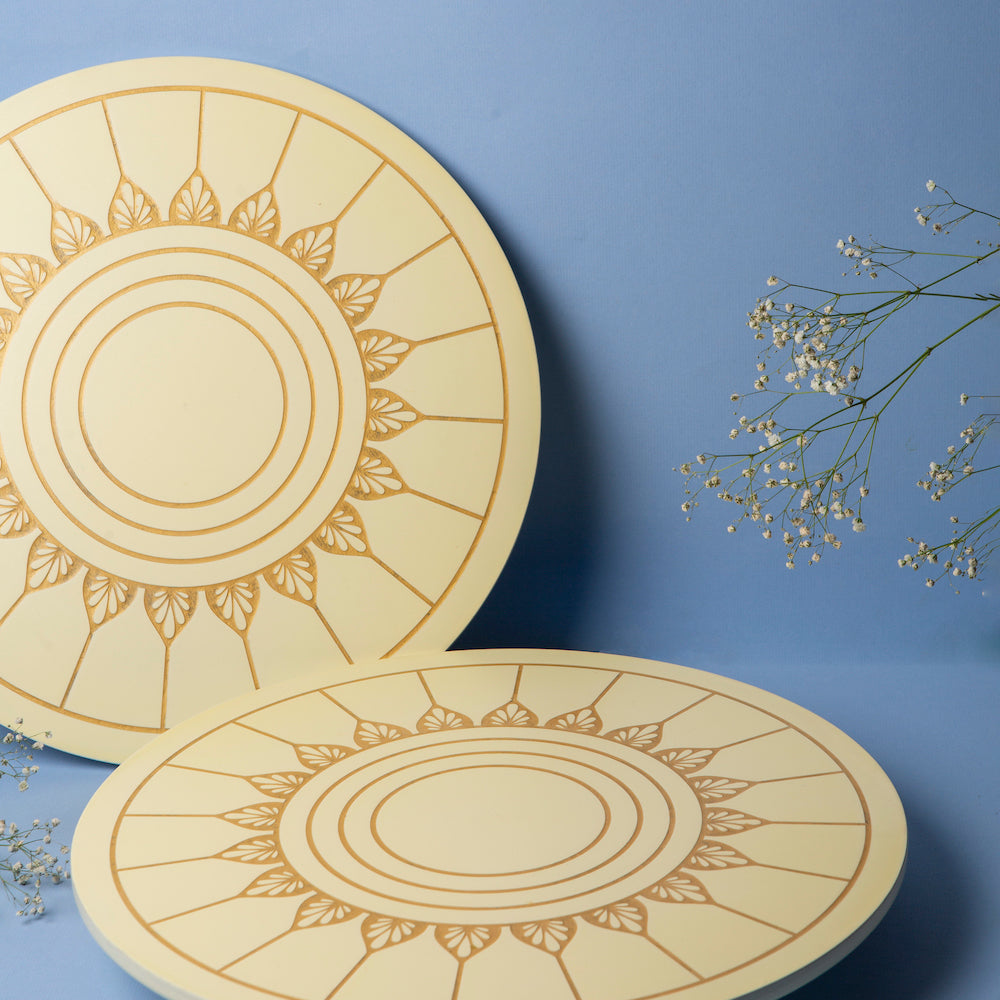 BambaiSe Ivory White Lazy Susan