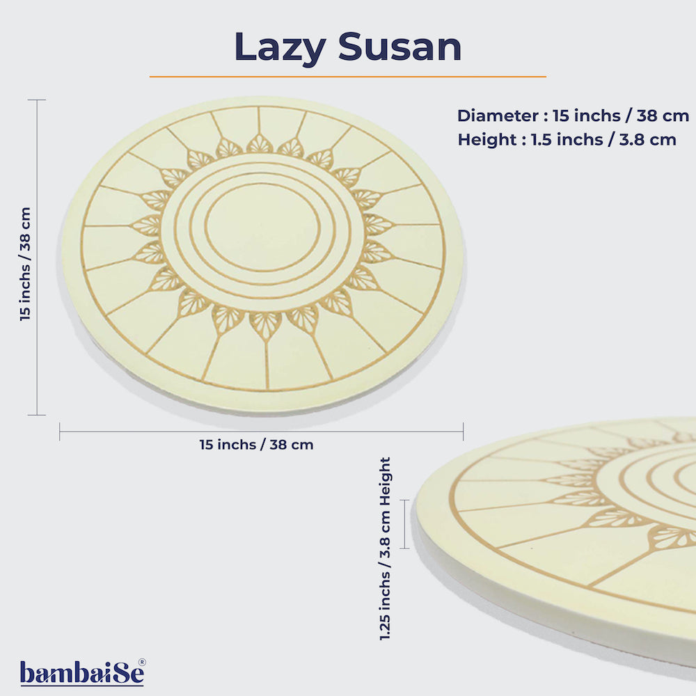 BambaiSe Ivory White Lazy Susan