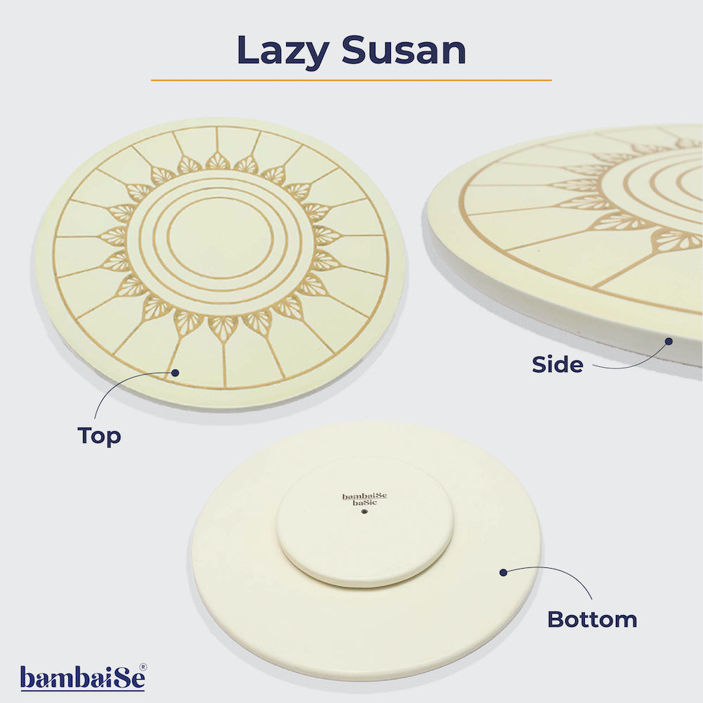 BambaiSe Ivory White Lazy Susan