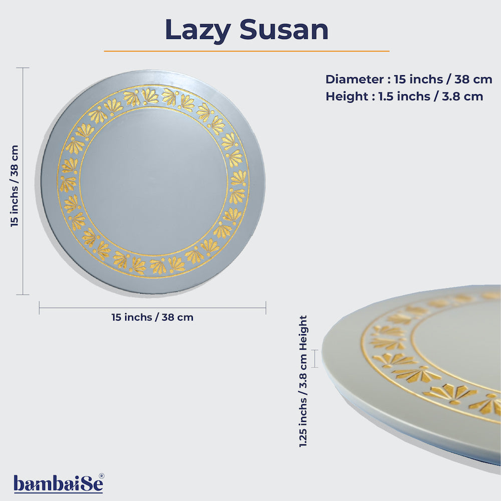 BambaiSe Pebble Grey Lazy Susan