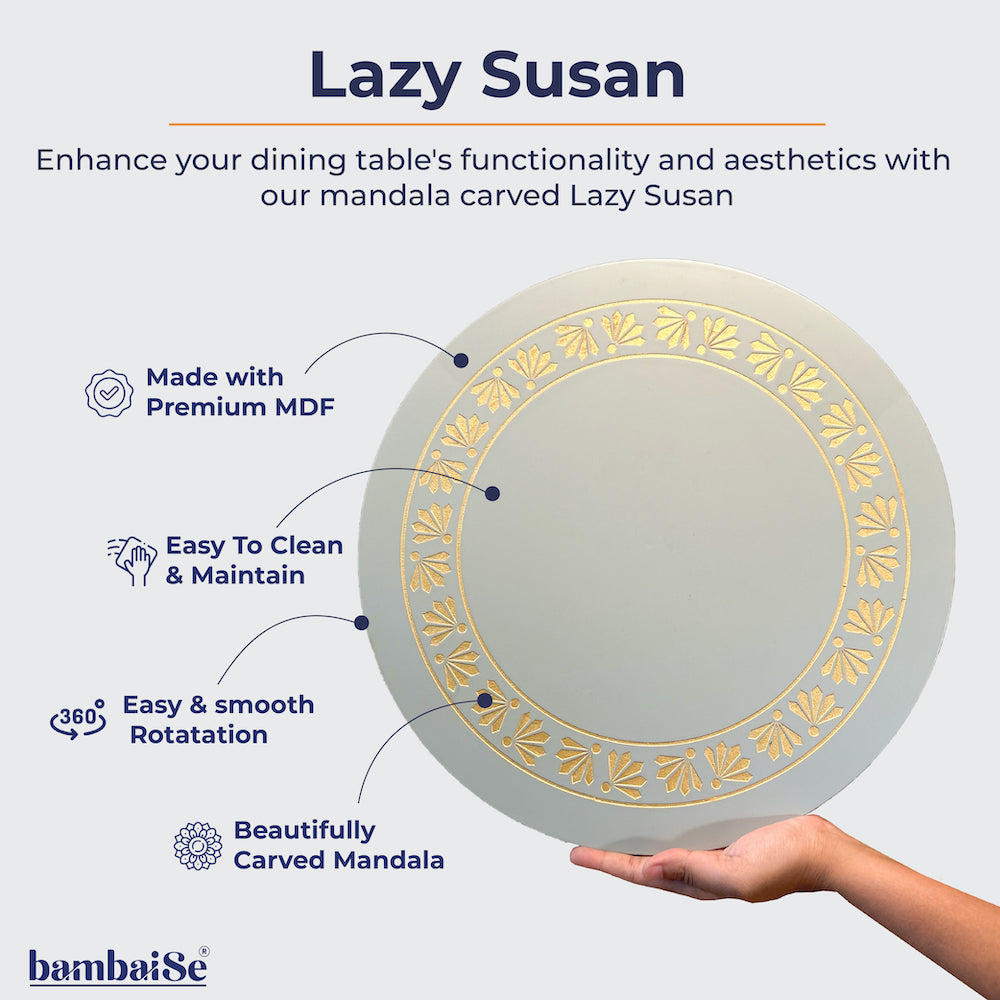 BambaiSe Pebble Grey Lazy Susan