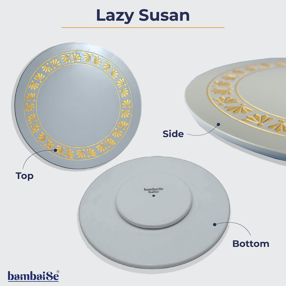 BambaiSe Pebble Grey Lazy Susan