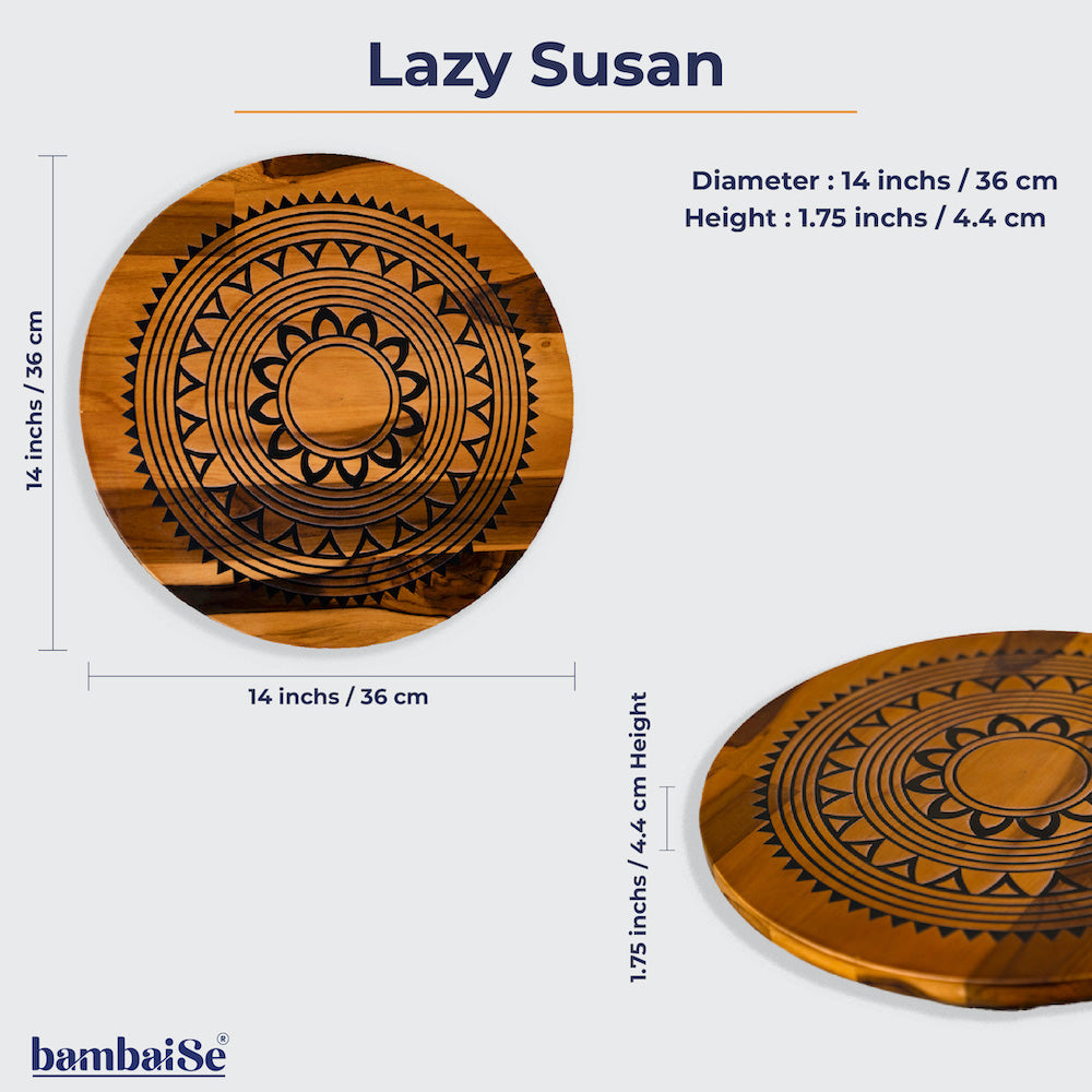 BambaiSe Sunny Mandala Lazy Susan
