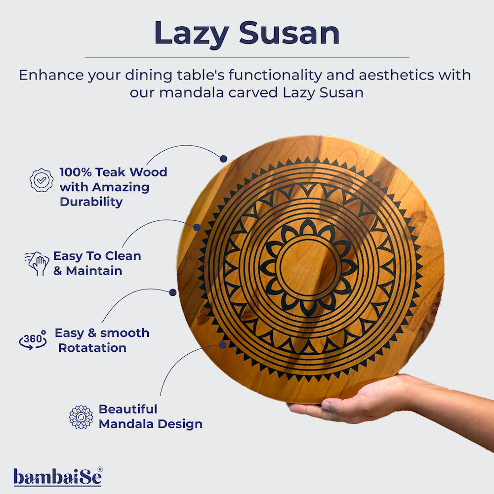 BambaiSe Sunny Mandala Lazy Susan