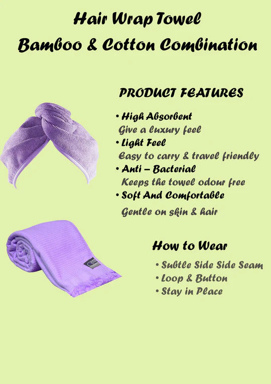 Country Village- Lovely Towel | Bath Warp & Hair Wrap Towel - Bamboo & Organic Cotton Towel