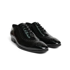 Glossy Classic Patent Oxford Lace-Ups - Black