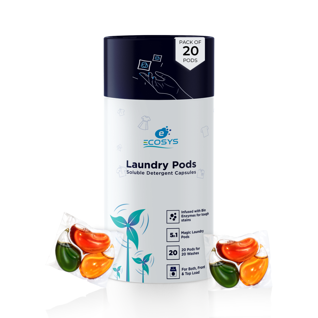 Ecosys Laundry Pods with Bioenzymes - Stain remover, Softener & Long lasting aroma - 1 POD is 1 Wash