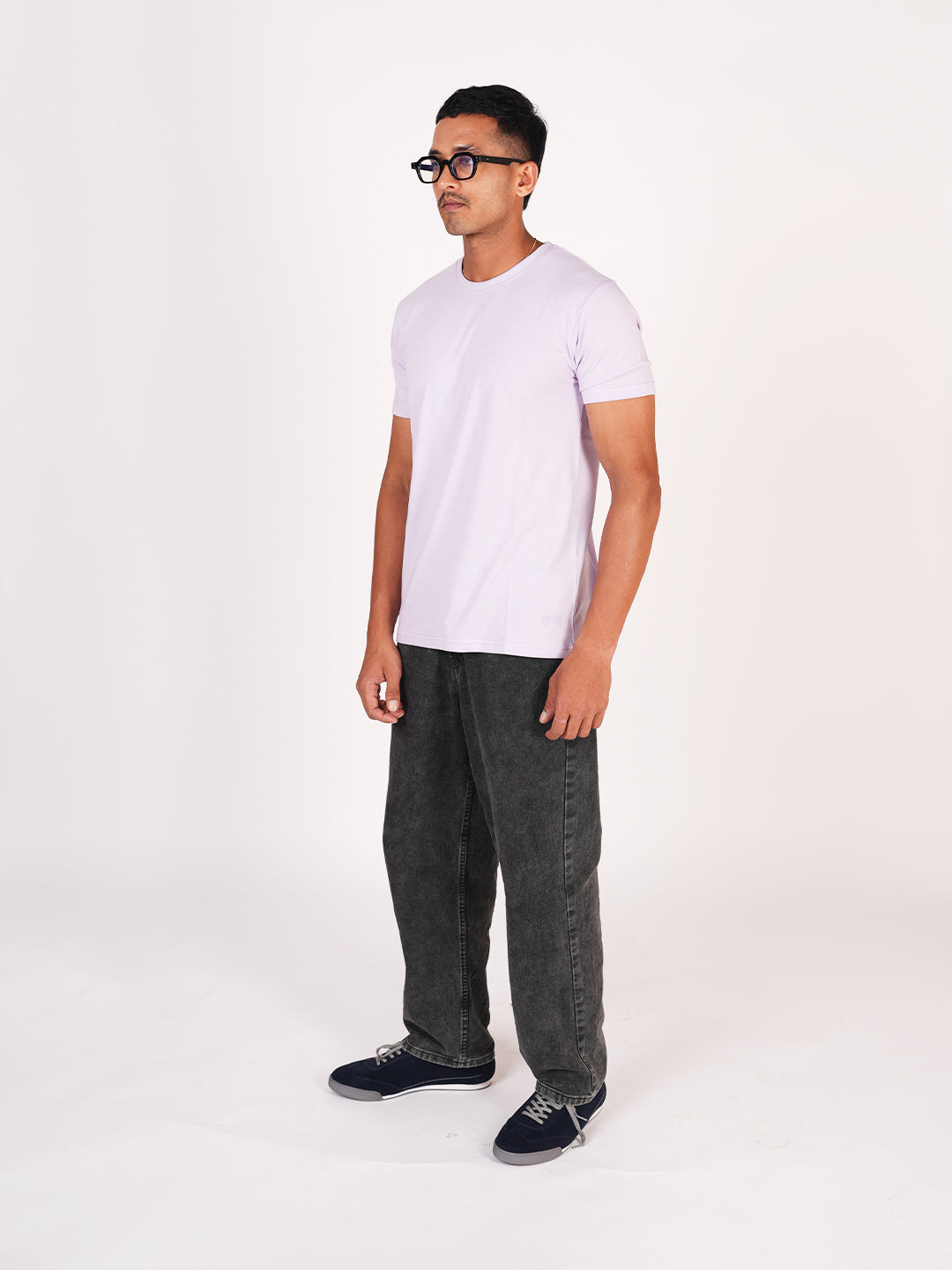 Monkstory Bamboo Cotton Crew Tee - Pale Lavender