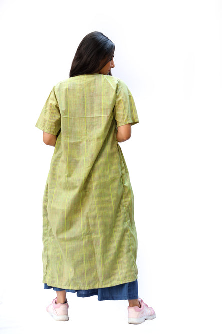 Agati Design Lavi Indigo Blue Green Top Jacket And Skirt