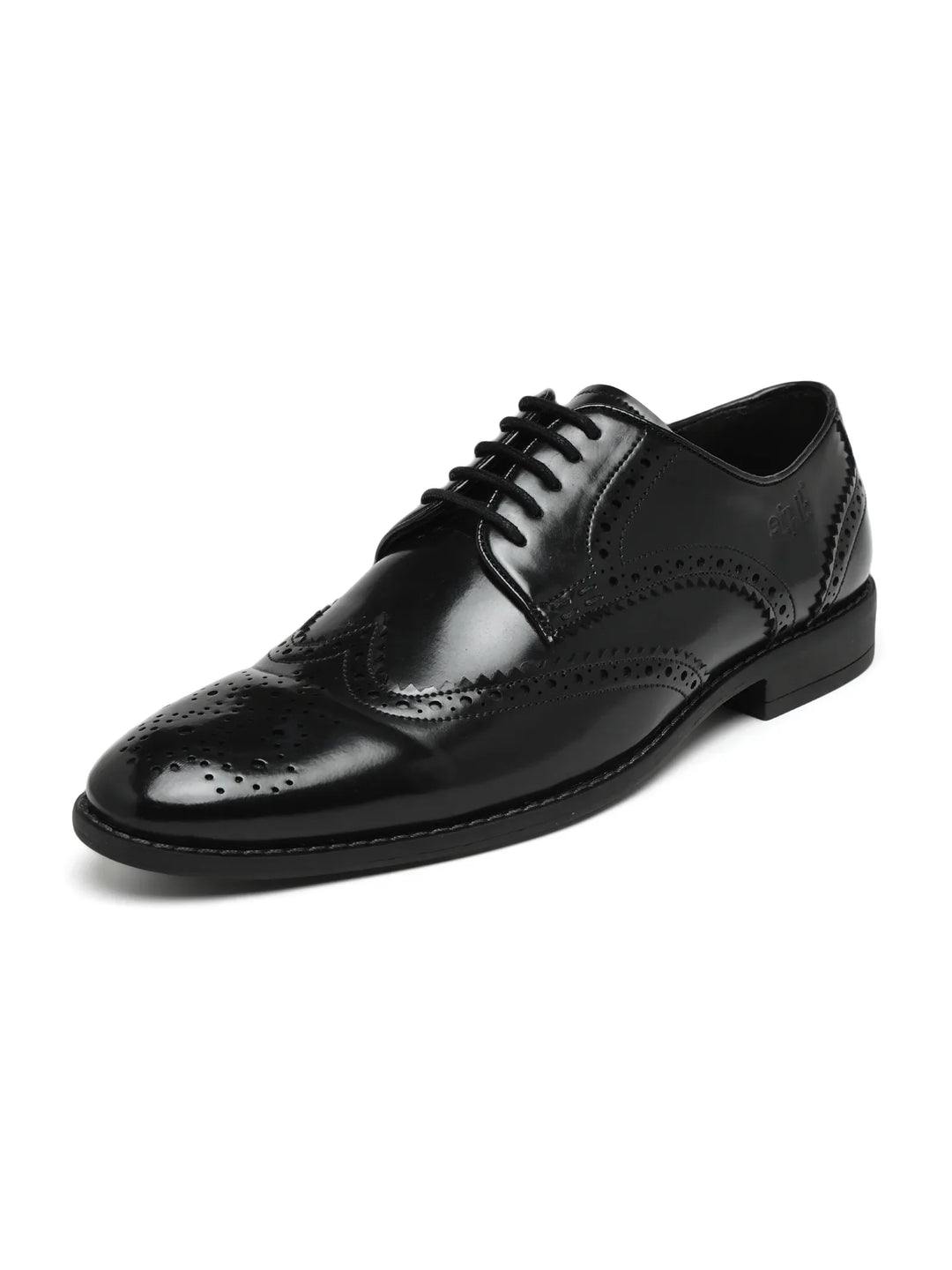 Winger Black Wingtip Brogue Derby Shoes