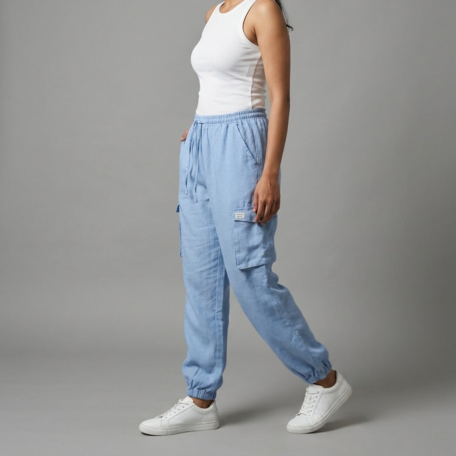 100% Premium Linen Joggers For Women