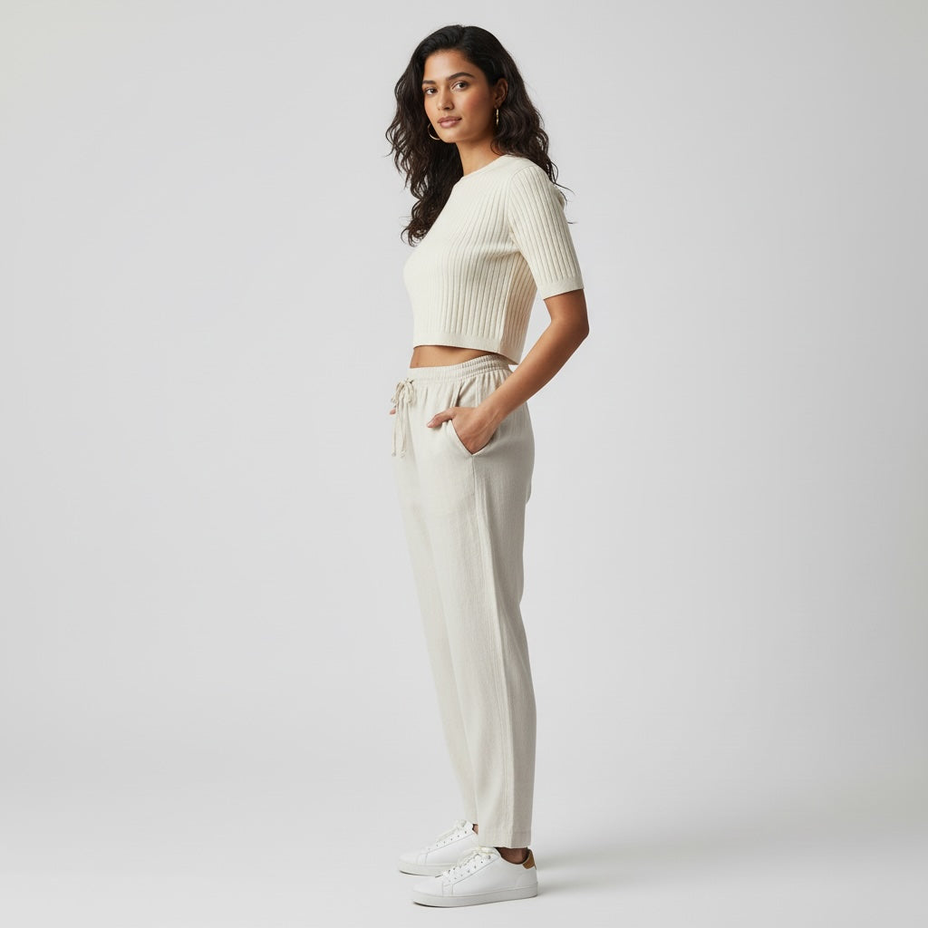 100% Premium Linen Relaxed fit Pants- Women
