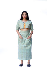 Agati Design Lekha Sea Green Jacket, Skirt and Top