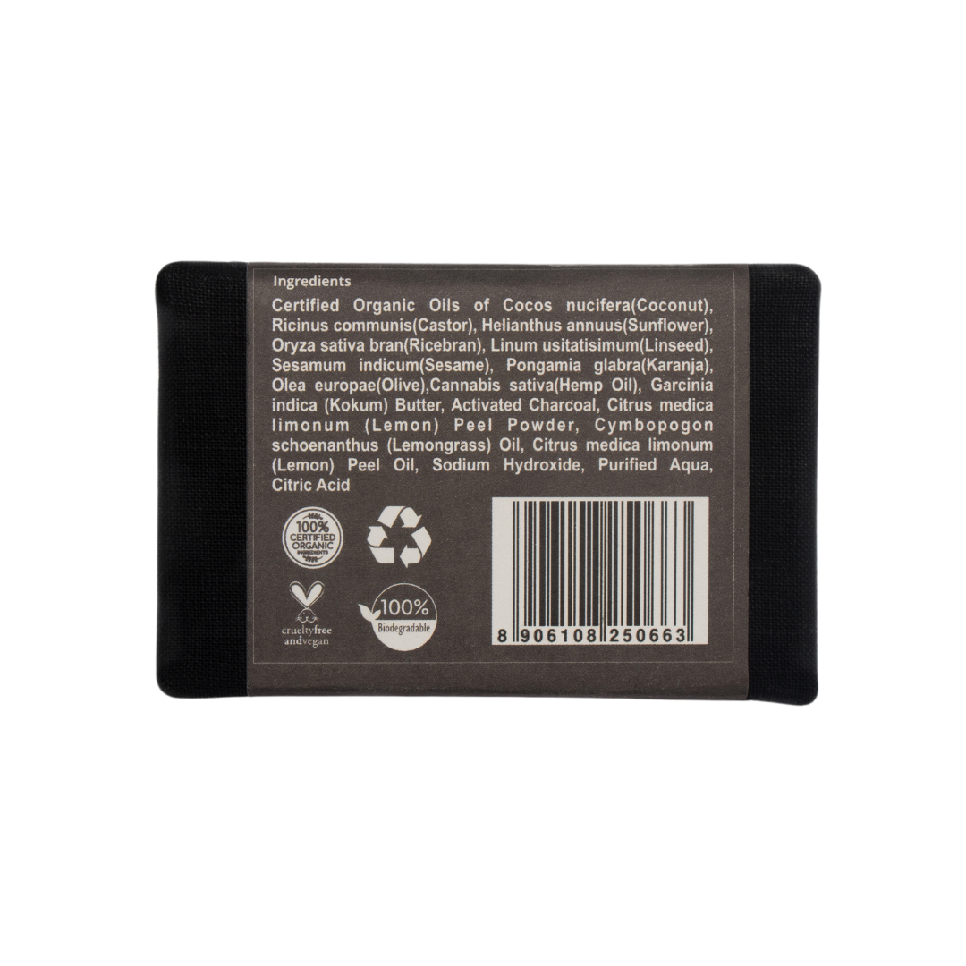 Rustic Art Lemon Charcoal Soap 100gm pack of 2