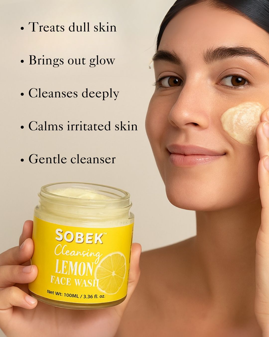 Sobek Naturals Lemon Cleansing Facewash | SLS and Paraben Free 100 ml