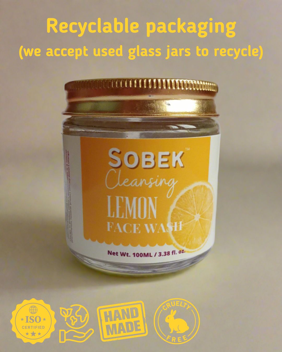 Sobek Naturals Lemon Cleansing Facewash | SLS and Paraben Free 100 ml