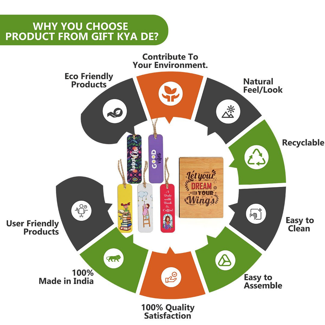 Gift Kya De Diary Notebook with 5 Colorful Bookmarks | Motivational Quotes (190 quality pages)