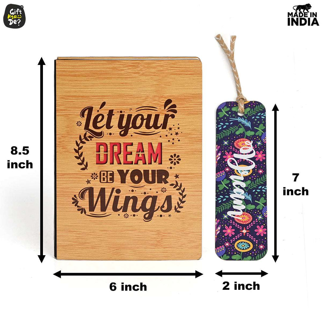 Gift Kya De Diary Notebook with 5 Colorful Bookmarks | Motivational Quotes (190 quality pages)