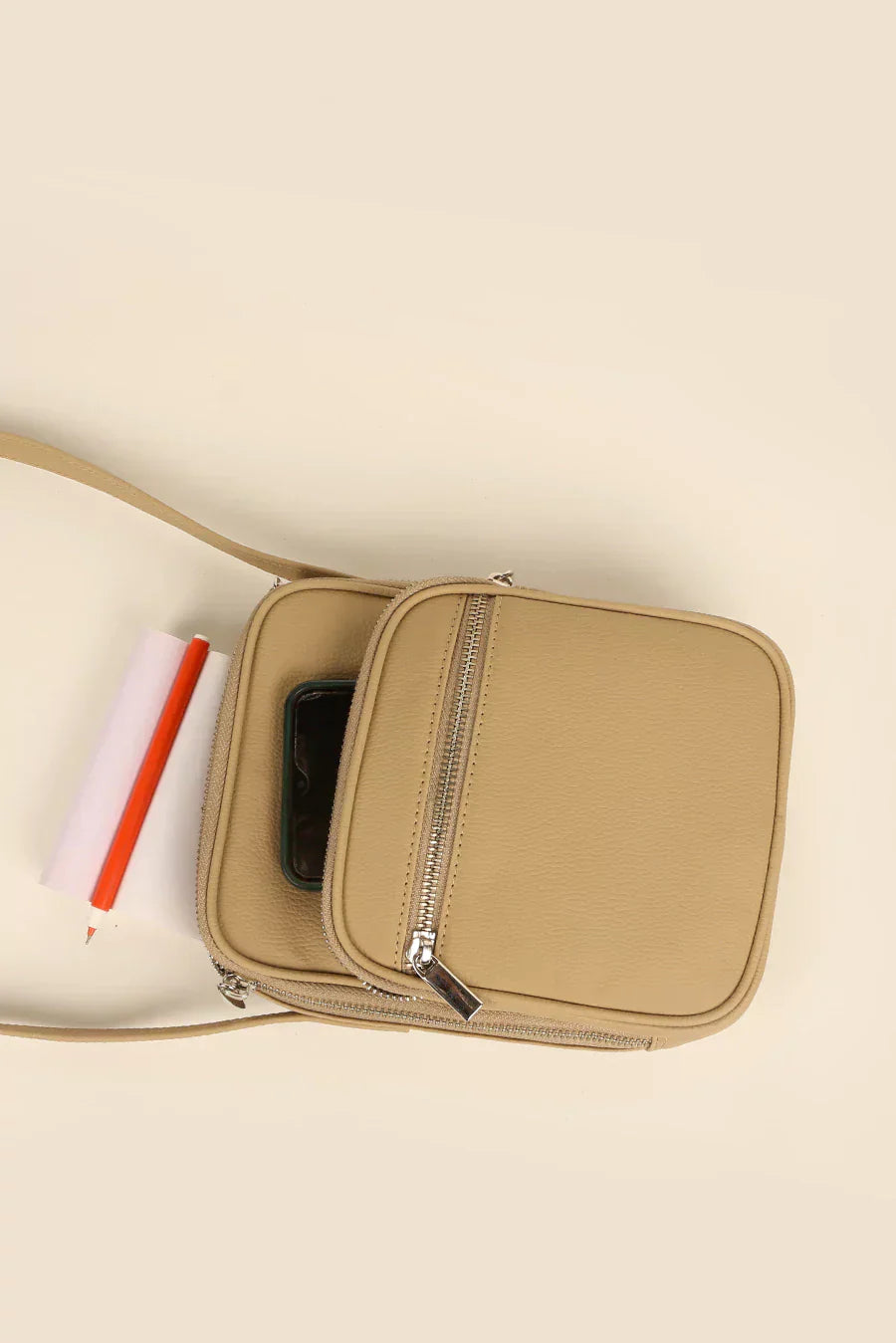 The House Of Ganges Men Letter Patch Vegan Leather Crossbody