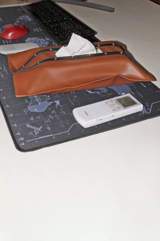 The House Of Ganges Tissue Box Cover Vegan Leather