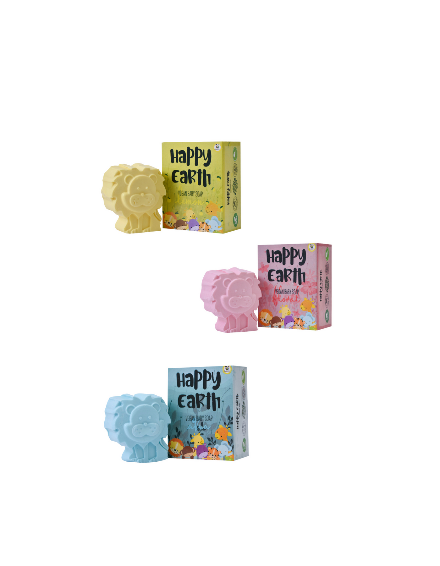 Happy Earth Vegan Baby Bath Soap for Kids- Lemon