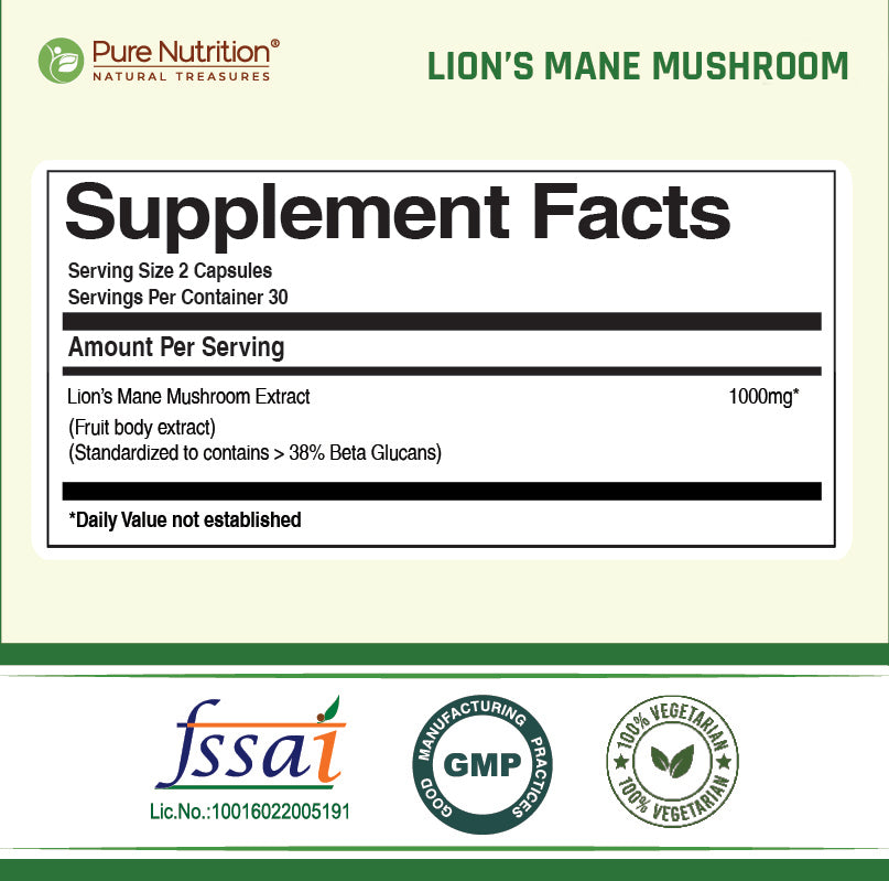 Lion’s Mane Mushroom Extract Veg Capsules