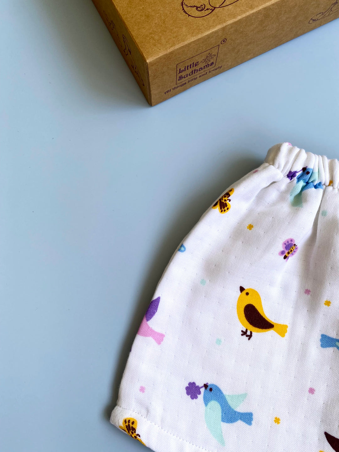 Little Sudhams Organic Cotton Muslin Baby Short-Sleeve Set