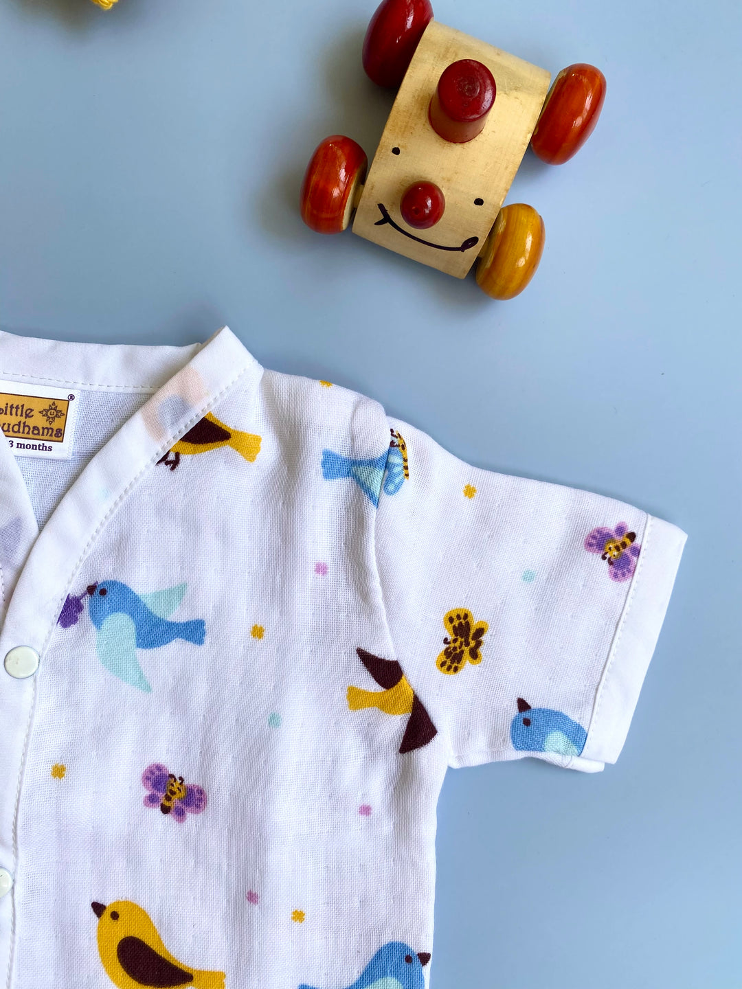 Little Sudhams Organic Cotton Muslin Baby Short-Sleeve Set