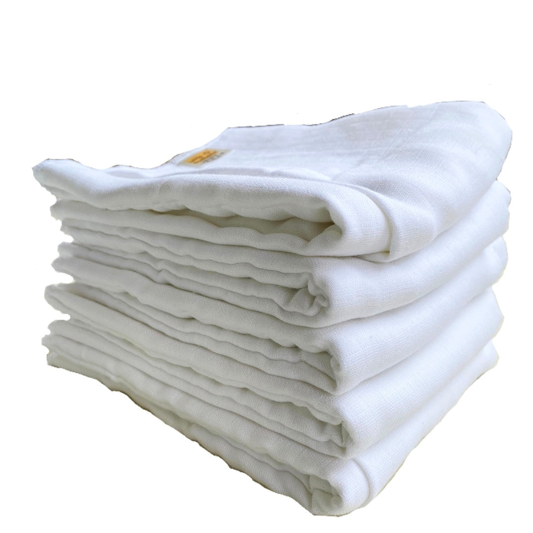 Little Sudhams Organic Cotton Muslin Baby Pre-folded Nappy Liner (Pack of 5)