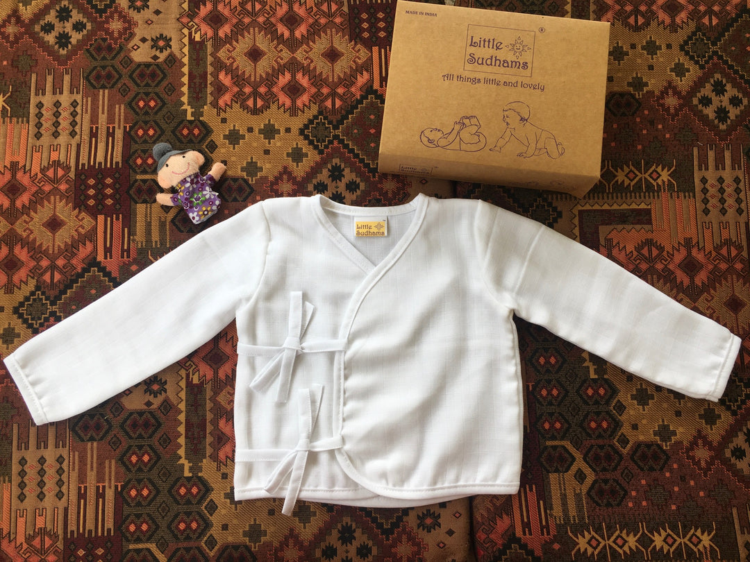 Little Sudhams Organic Cotton Muslin Full-Sleeve Tops (Pack of 4)