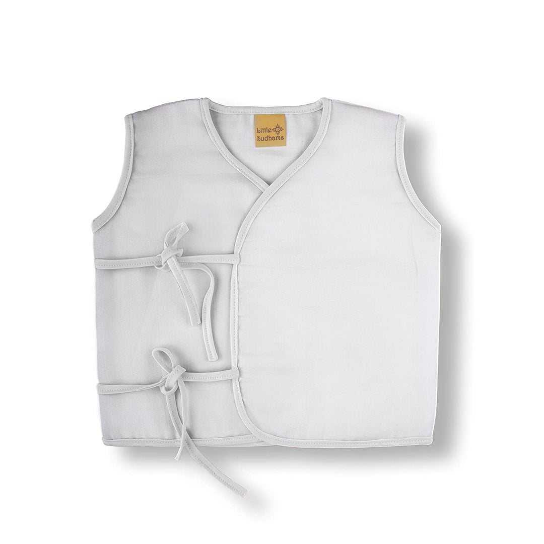 Little Sudhams Organic Cotton Muslin Sleeveless Tops (Pack of 4)