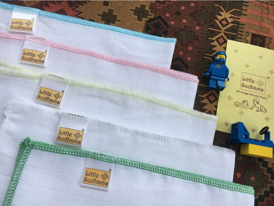 Little Sudhams Organic Cotton Muslin Square Nappy (Pack of 5)