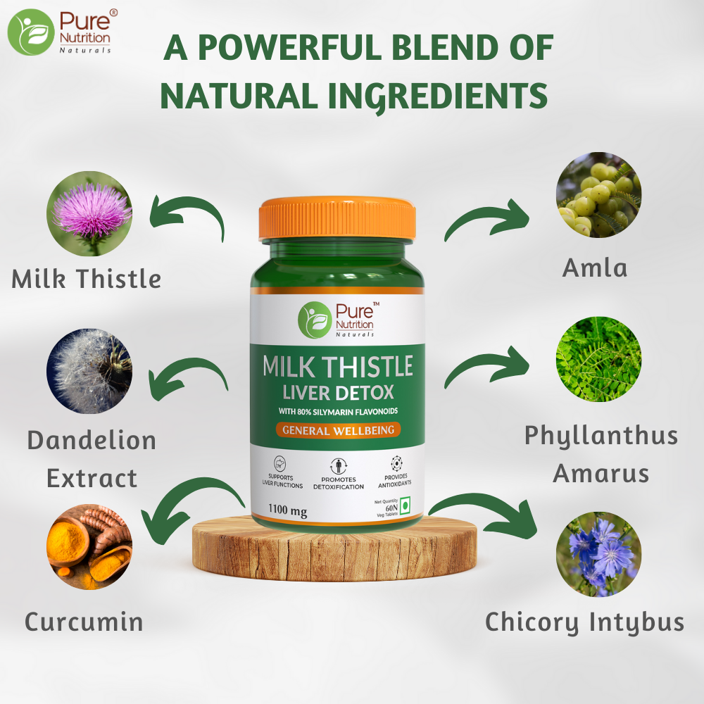 Liver Cleanse Supplements with Milk Thistle |Veg Tablets for Detox