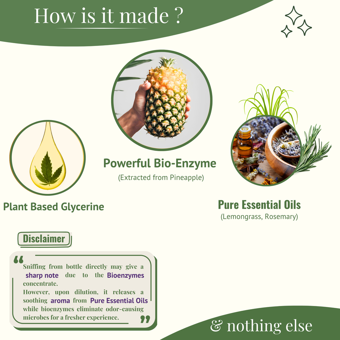 Forest Lab Natural Air Freshener | Lemongrass & Rosemary Pure Essential Oil | Chemical Free | Child & Pet Friendly | (100 ml makes 1 L)