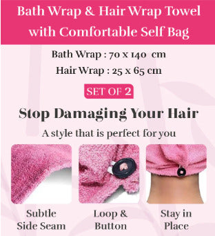 Country Village- Lovely Towel | Bath Warp & Hair Wrap Towel | Organic Cotton Towel