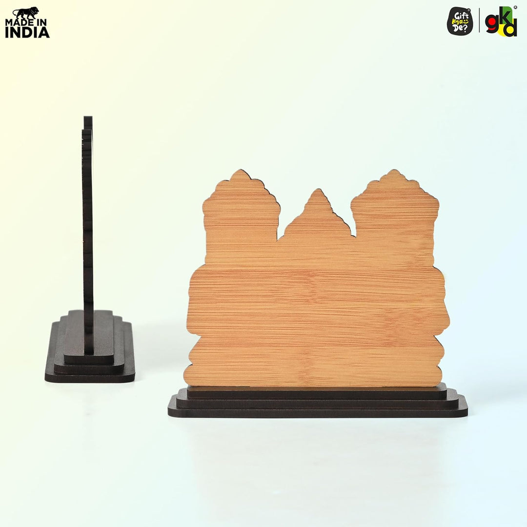 Lord Jagannath Printed Wooden Table Top Frame | Decorative Idol of Jagannath Balabhadra Subhadra | Spiritual Gift Item | 6x5x1.8 inches - Suspire